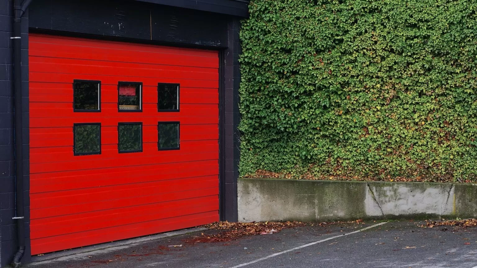 Red Colored Roll Up Sectional Door