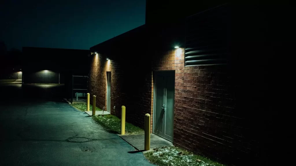 Garage Doors at Night