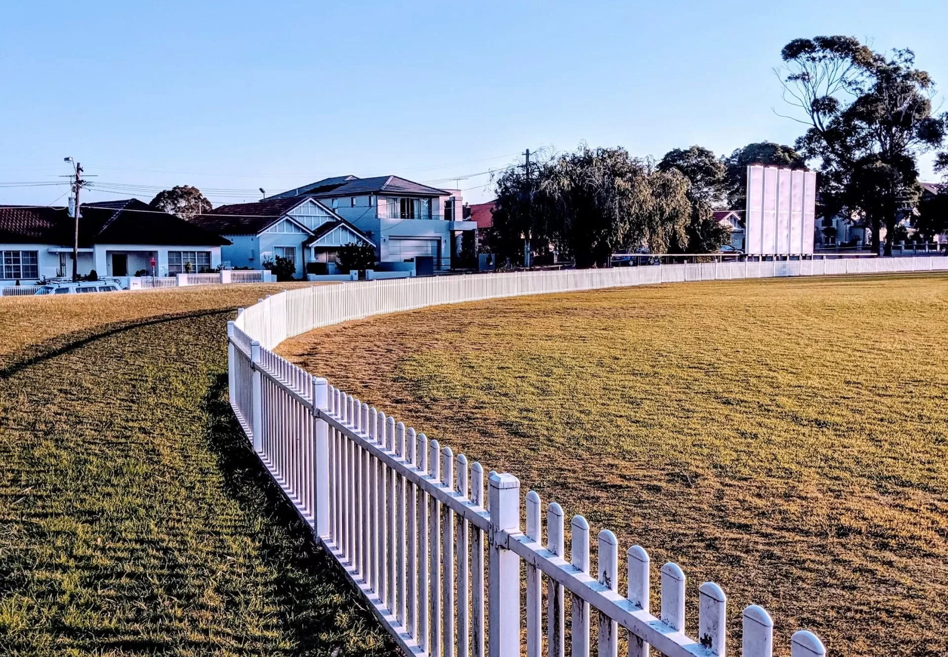 Circular Wooden Fence in a Community